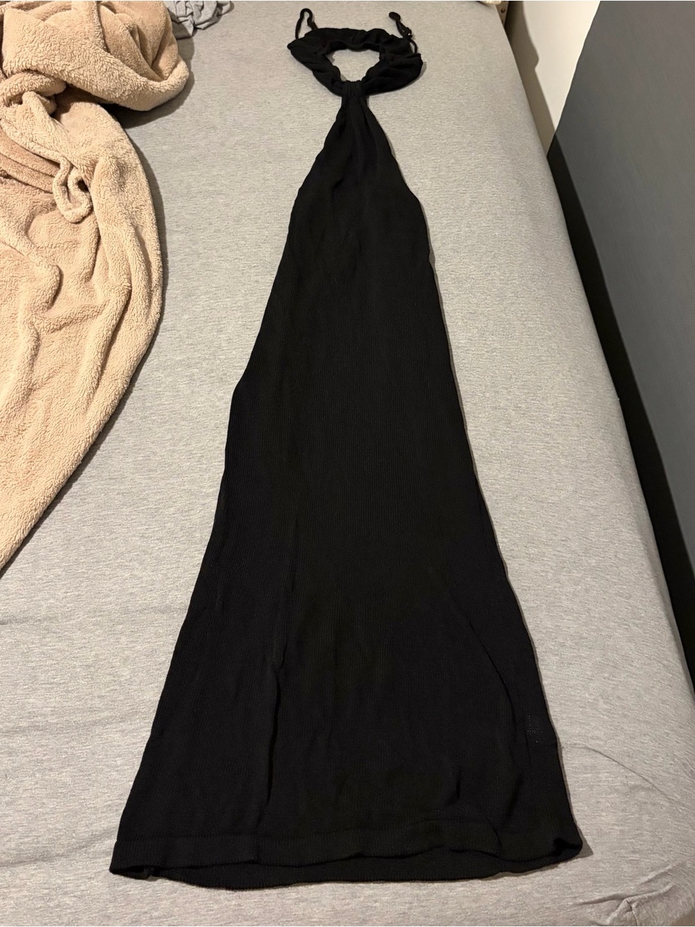 Fashion Nova Black Backless Maxi Dress